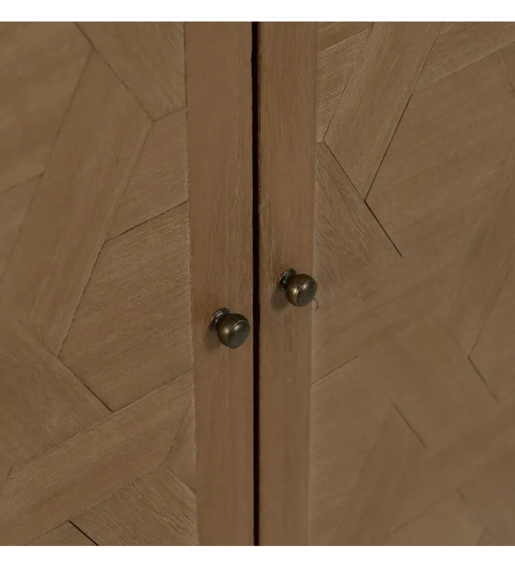 Komoda BATARU 90 cm drewno paulowni naturalna