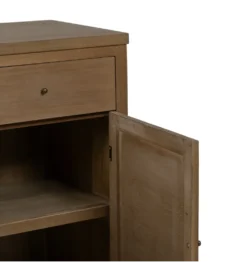 Komoda BATARU 90 cm drewno paulowni naturalna