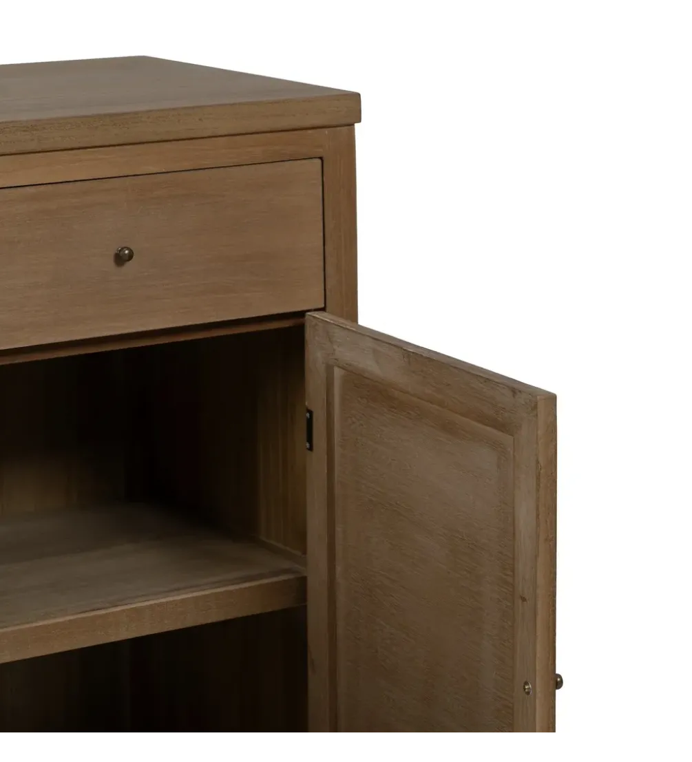 Komoda BATARU 90 cm drewno paulowni naturalna