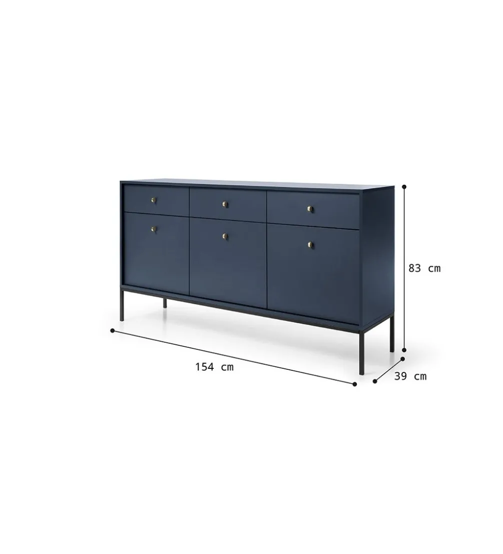 Komoda BRANCO 154 cm granatowa