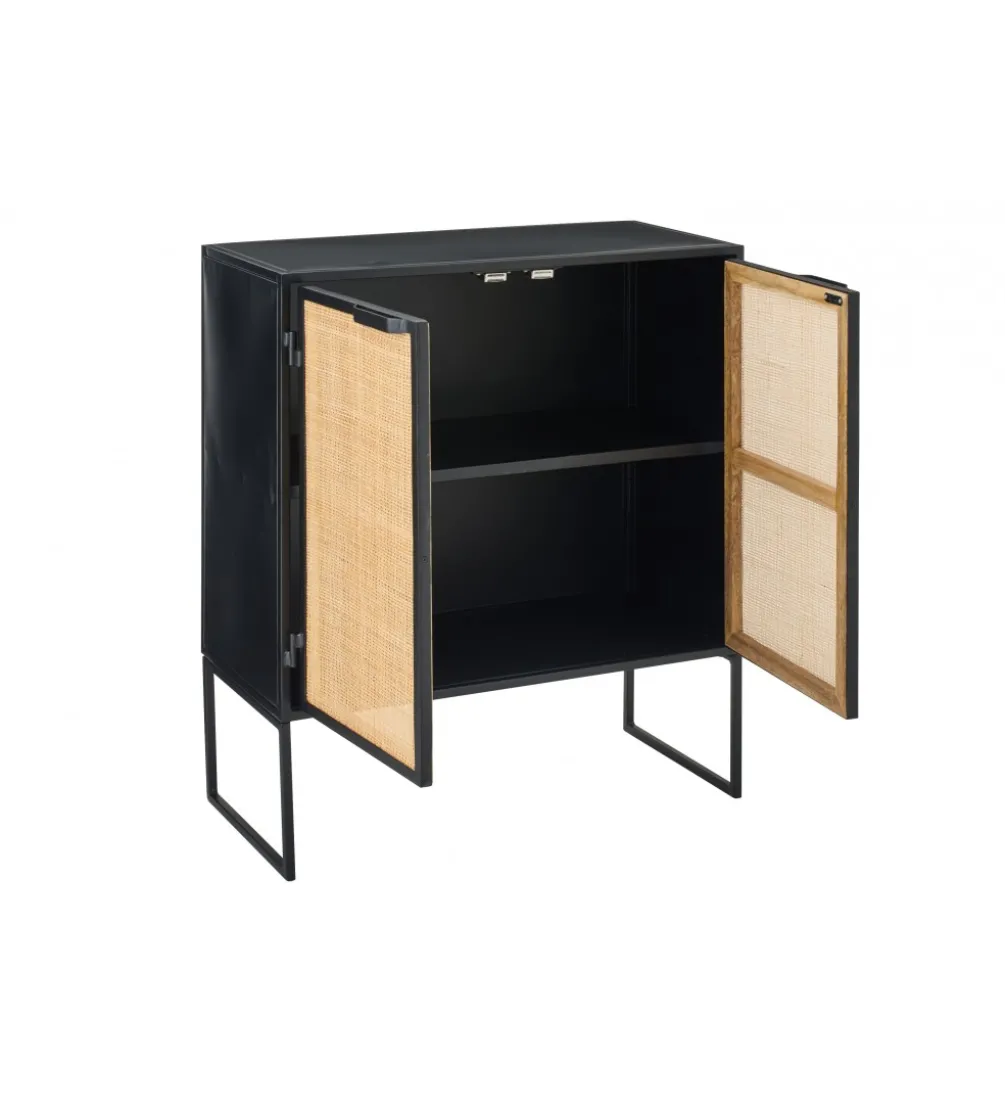 Komoda CANE PANE 89 cm naturalna czarna