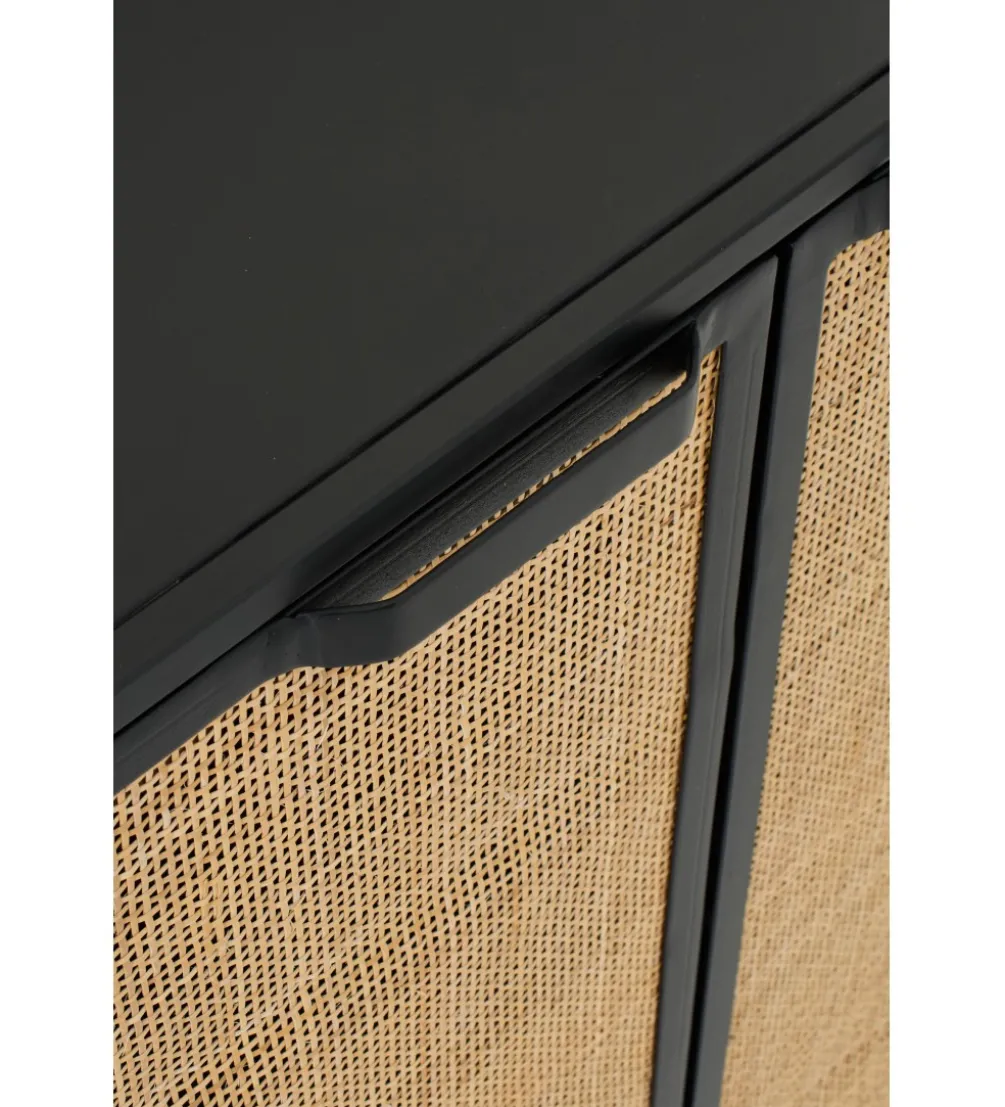 Komoda CANE PANE 89 cm naturalna czarna