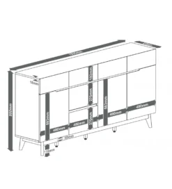 Komoda CERVO 193 cm biała