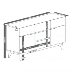 Komoda CERVO 145 cm biała