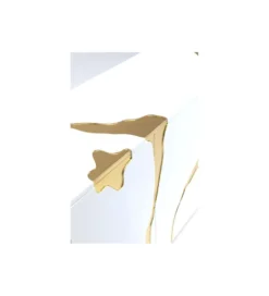 Komoda Cracked 165 cm biało złota