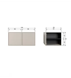 Komoda DAILY 50 x 100 cm drewno sosny szare