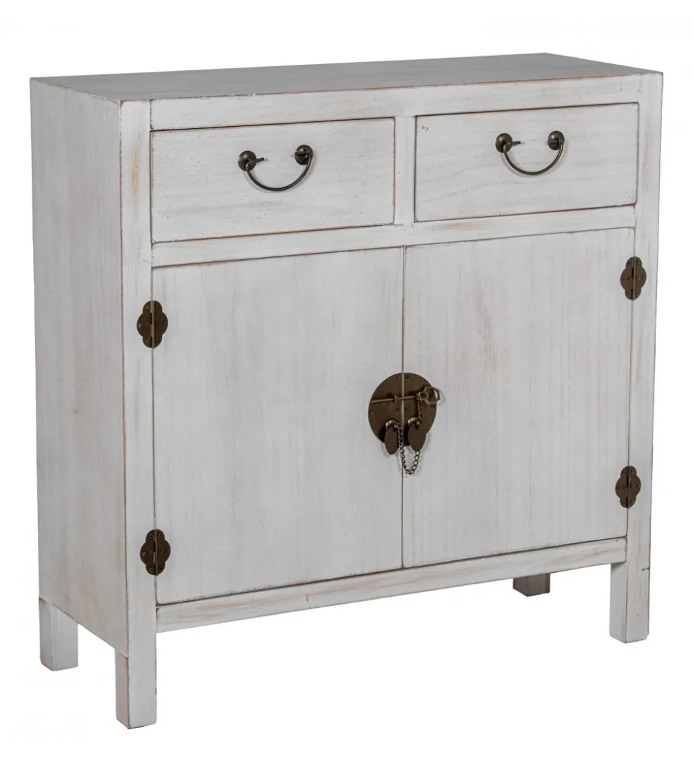 Komoda DECAPE 80 cm przecierana biel