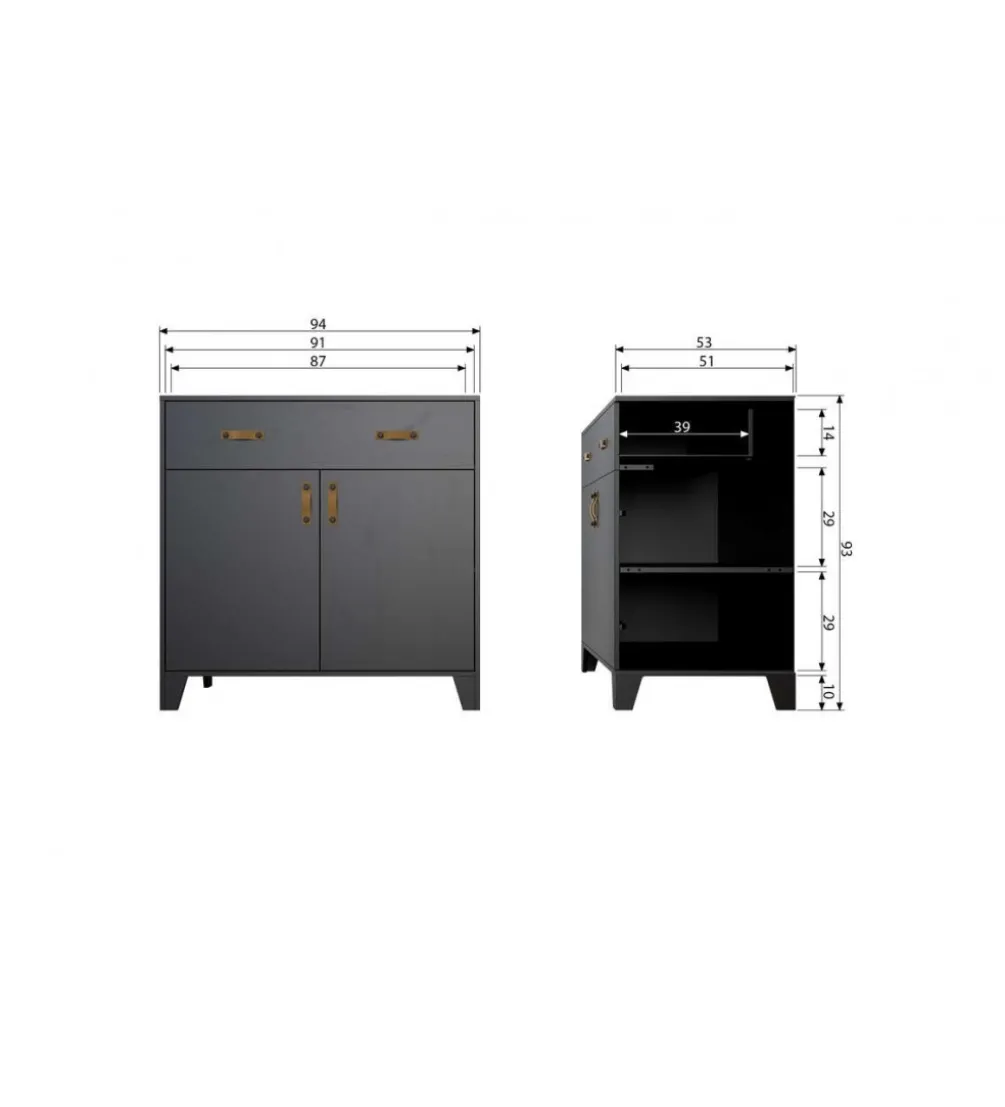 Komoda DIAN 94 cm czarna