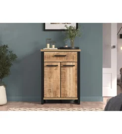 Komoda do przedpokoju ENNA 73 cm w optyce drewna mango