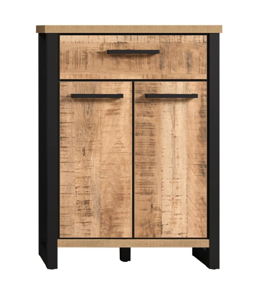 Komoda do przedpokoju ENNA 73 cm w optyce drewna mango