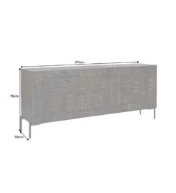 Komoda 3D TRIBAL 180 cm drewno mango ciemny brąz