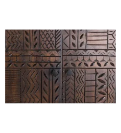 Komoda 3D TRIBAL 180 cm drewno mango ciemny brąz