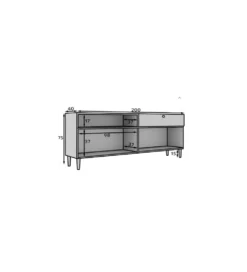 Komoda DULLUM 200 cm biały