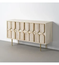 Komoda ESPAZERO 152 cm drewno mango biała