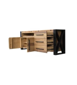 Komoda FACTORY Thor 195 cm drewno sosna brąz