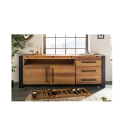 Komoda FACTORY Thor 195 cm drewno sosna brąz