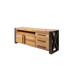 Komoda FACTORY Thor 195 cm drewno sosna brąz