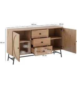 Komoda FONTA 140 cm w optyce dębu