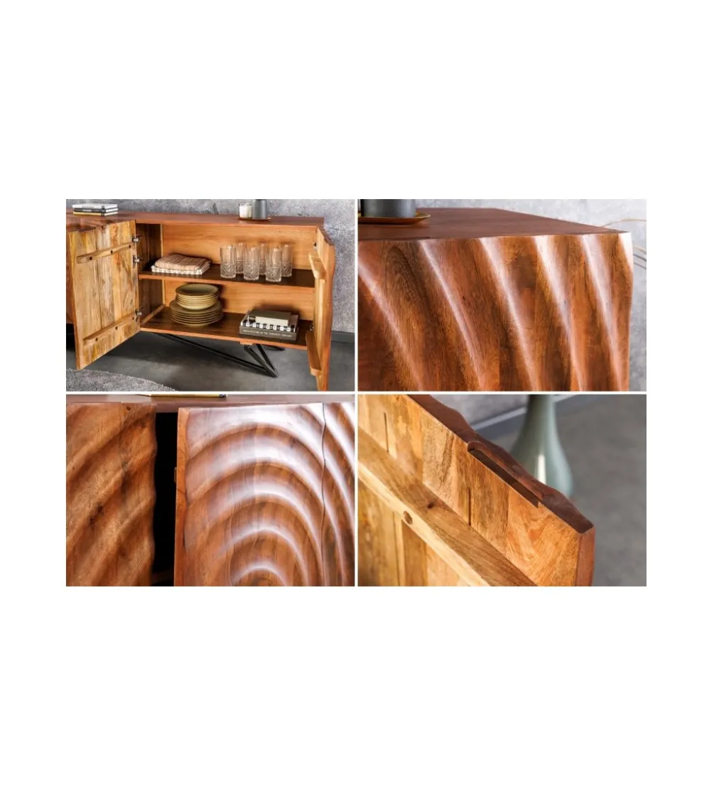 Komoda GANSU 177 cm drewno mango brąz