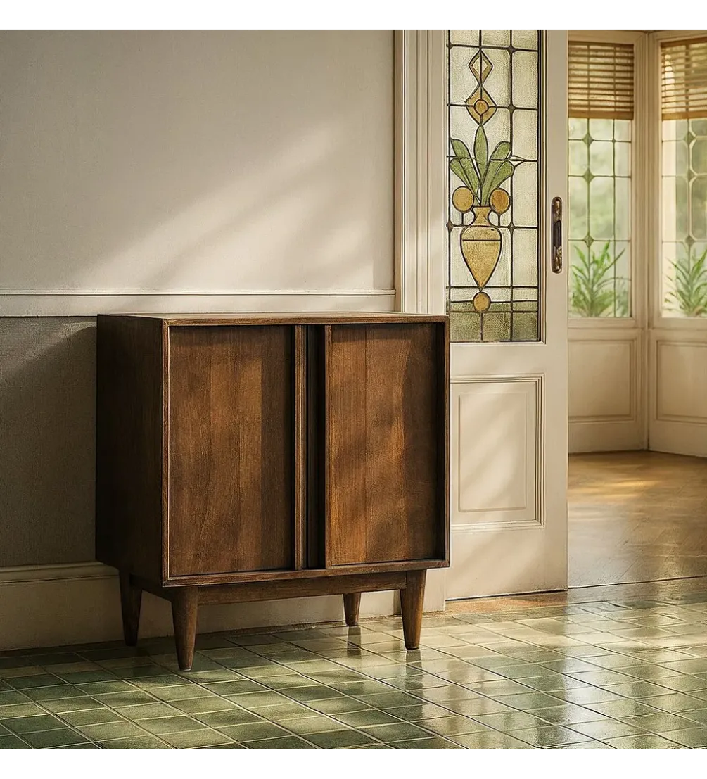 Komoda GARREL 90 cm drewno mango brązowa