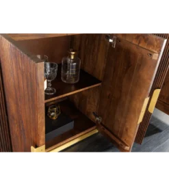 Komoda GATSBY 170 cm drewno mango blat biały marmur
