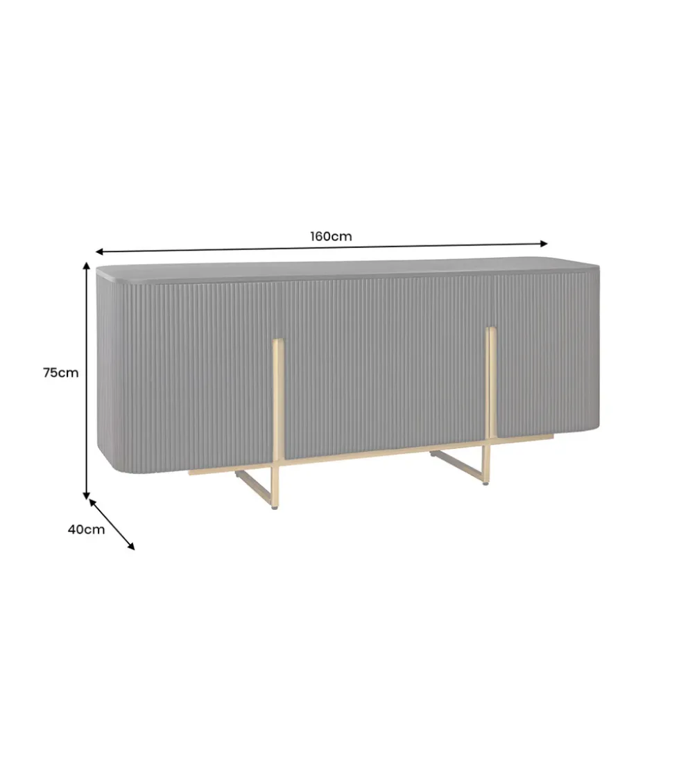 Komoda GATSBY 160 cm drewno mango czarna
