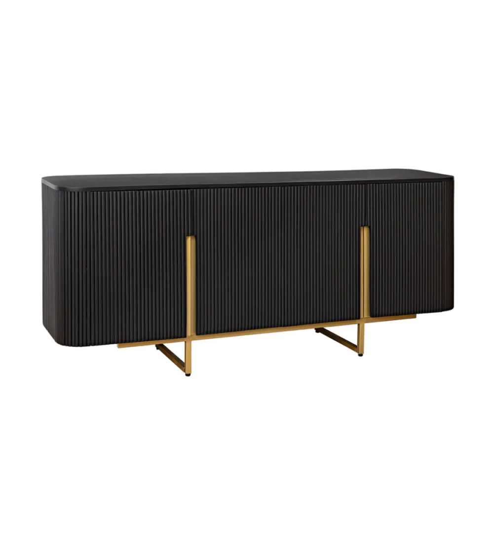 Komoda GATSBY 160 cm drewno mango czarna