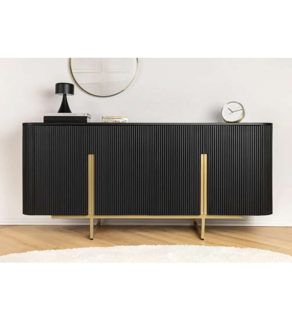 Komoda GATSBY 160 cm drewno mango czarna