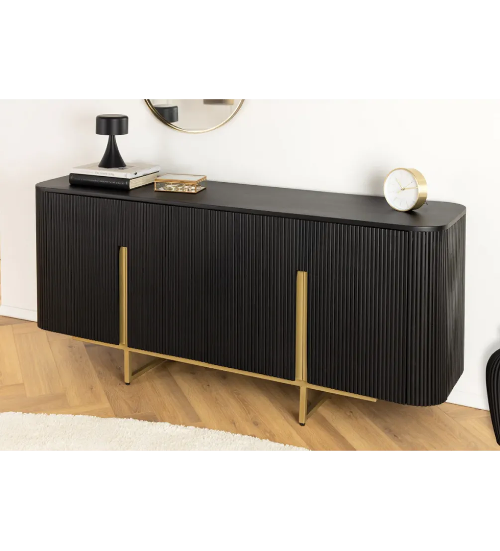 Komoda GATSBY 160 cm drewno mango czarna