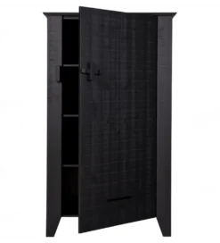 Komoda GIJS 142 cm drewno sosna czarna