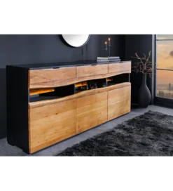 Komoda GRAND ACACIA 180 cm drewno akcja LED