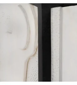Komoda HALENSA 102 cm drewno mango czarnobiała