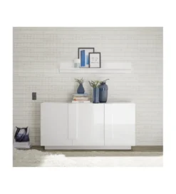 Komoda HAMBURG 146 cm biała z dodatkiem koloru dąb Mercure