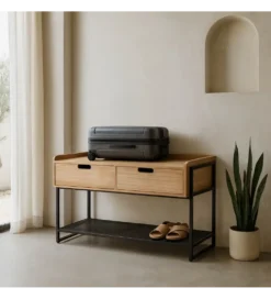 Komoda INDUSTRIAL 100 cm naturalny czarny