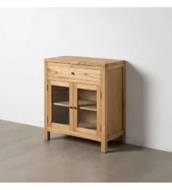 Komoda INMORETI 89 cm drewno mindi naturalne