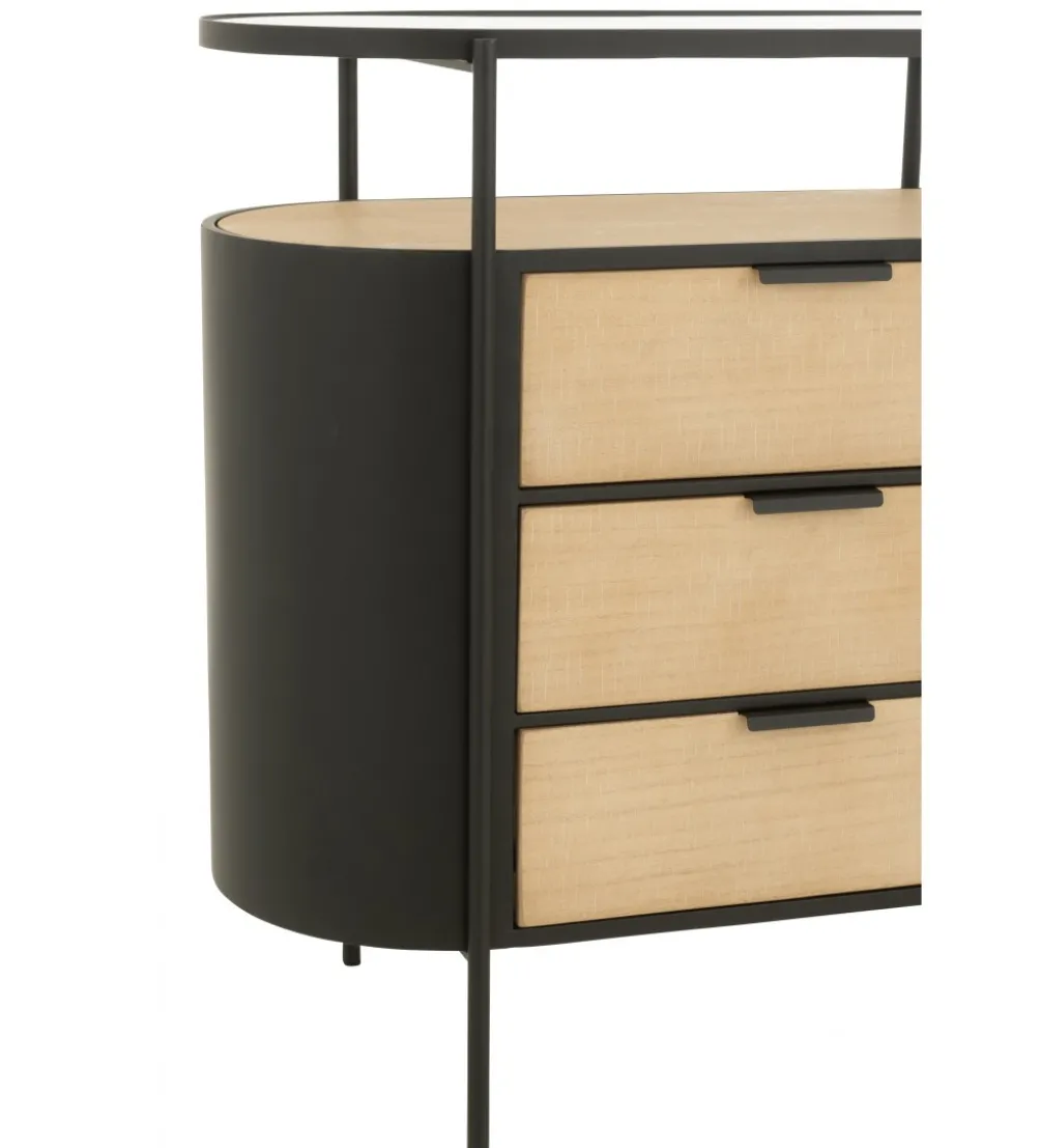 Komoda IVY 80 cm naturalna czarna