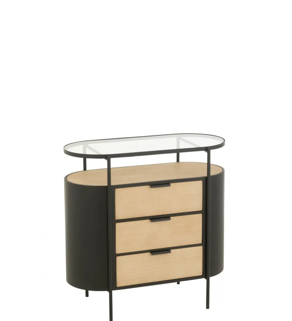 Komoda IVY 80 cm naturalna czarna
