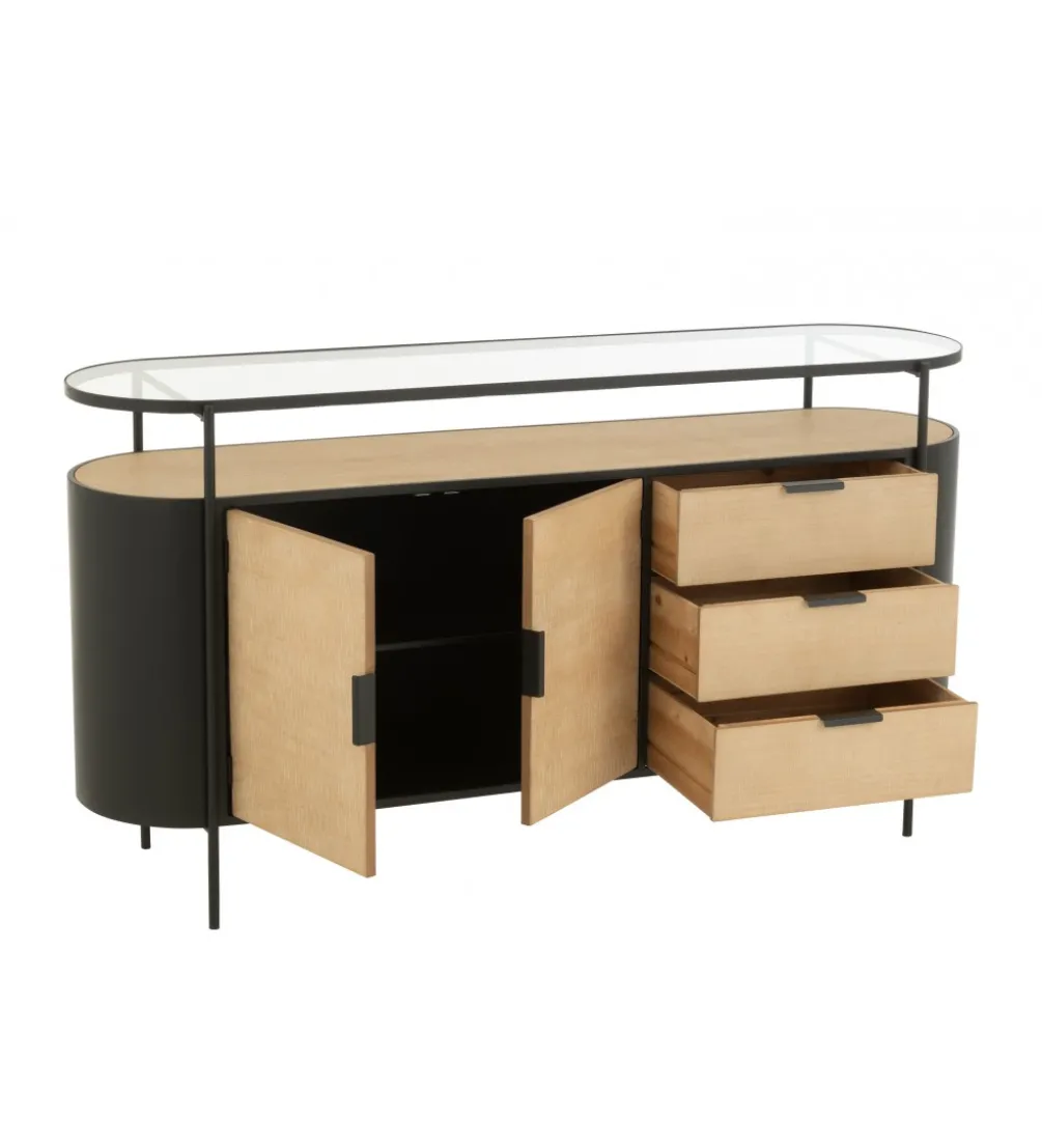 Komoda IVY 150 cm naturalna czarna