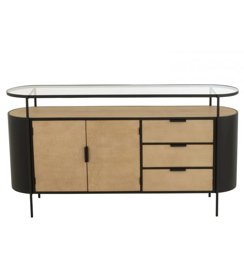 Komoda IVY 150 cm naturalna czarna