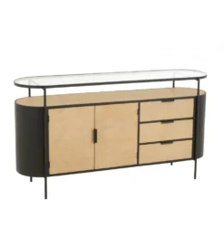 Komoda IVY 150 cm naturalna czarna