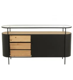 Komoda IVY 150 cm naturalna czarna