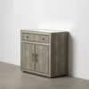 Komoda KOSTI 81 cm szklana srebrno-szary