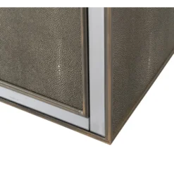 Komoda KOSTI 81 cm szklana srebrno-szary