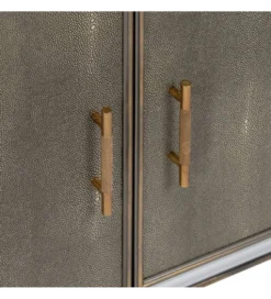 Komoda KOSTI 81 cm szklana srebrno-szary