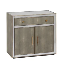 Komoda KOSTI 81 cm szklana srebrno-szary
