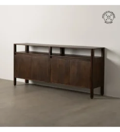 Komoda KURT 190 cm drewno mango ciemny brąz