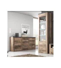 Komoda LARONA 176 Cm O Wybarwieniu Satin Nussbaum z kolorem Touchwood
