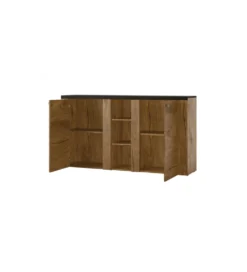 Komoda LARONA 155 Cm O Wybarwieniu Satin Nussbaum Z Kolorem Touchwood