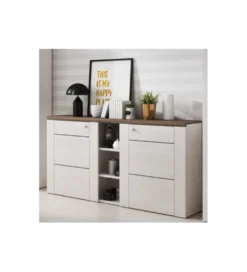 Komoda LARONA 155 cm o wybarwieniu Sonoma Trufel z kolorem Sibiu Larche