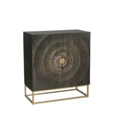 Komoda MADEIRA 100 x 90 cm ciemna drewno mango